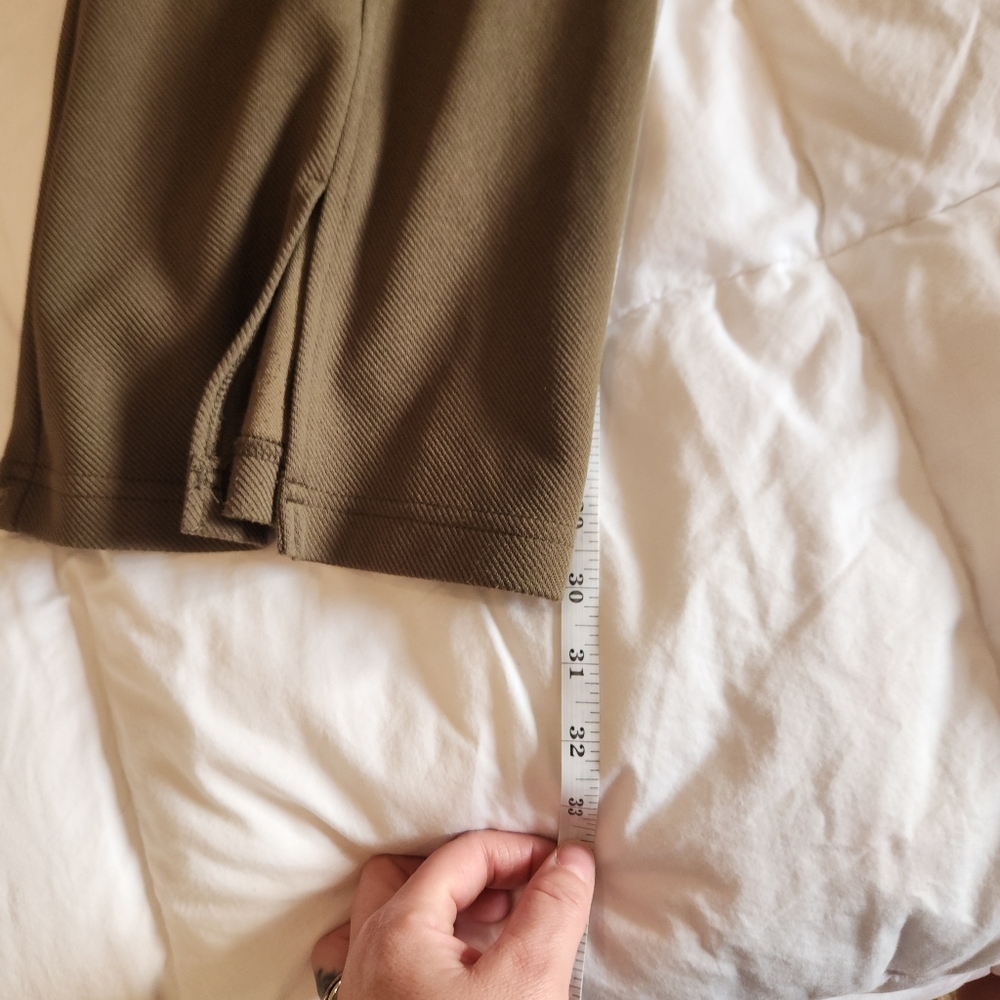 Cato Olive Green Wide Leg Flare Slit Trouser Pants Size 22 Plus Size Workwear - Picture 4 of 9